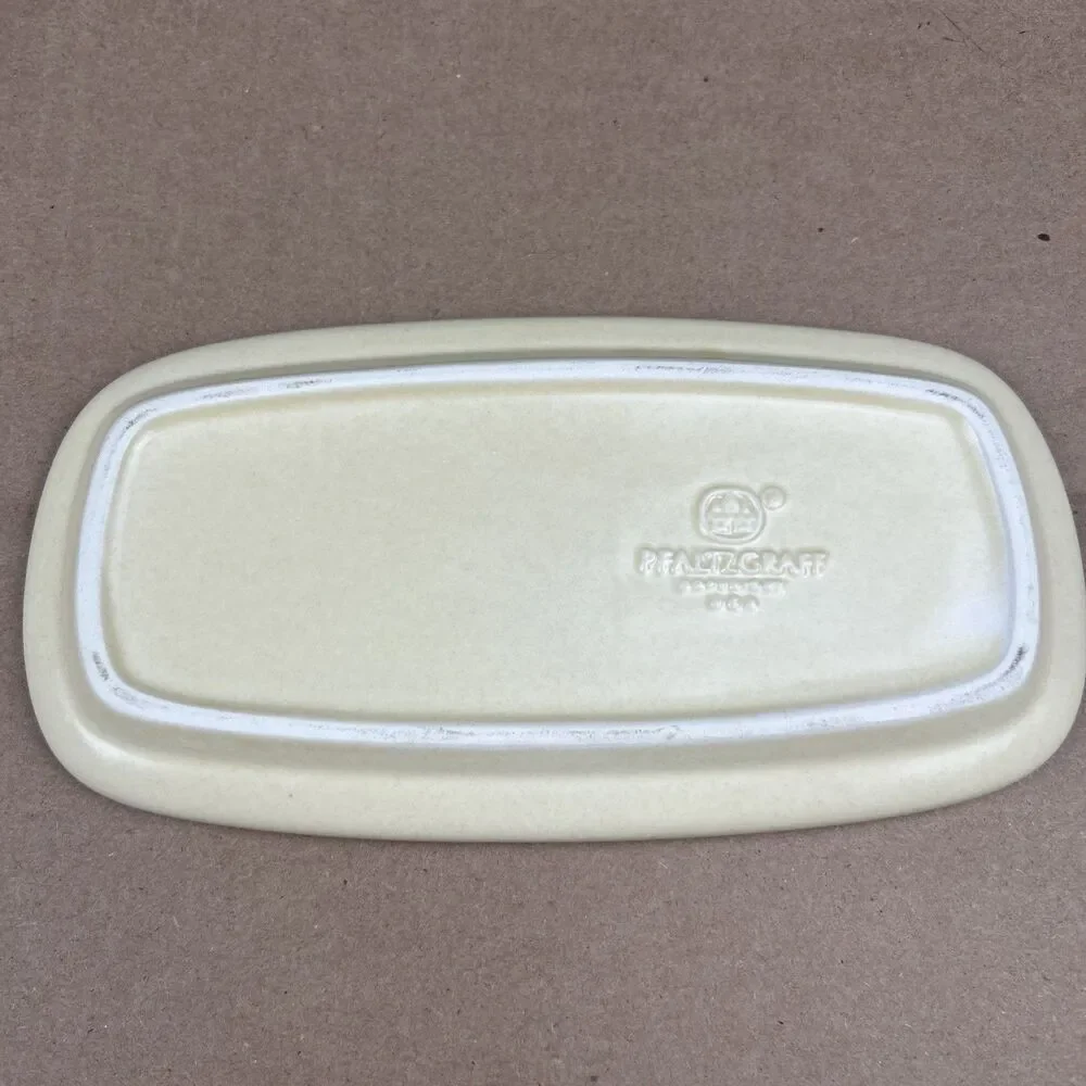 Vintage Pfaltzgraff Village Pattern Stoneware Covered Butter Dish with Lid
